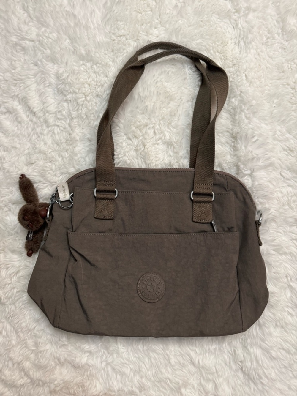 Kipling Taupe Everyday Nylon Tote with Monkey Charm - Picture 2 of 16